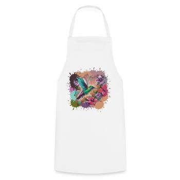 Hummingbird, Graffiti, Painting, Colorful - Cooking Apron - white - Front - AI Model Male 185 dark (185cm)