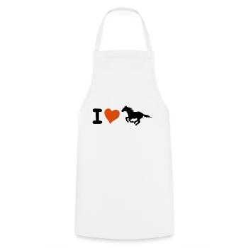 i J'aime l'amour coeur cheval chevaux poney coeur - Tablier de cuisine - blanc - Devant - AI Model Male 185 dark (185cm)