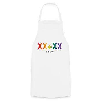 Love is love Spruch - Kochschürze - Weiß - Vorne - AI Model Male 185 dark (185cm)