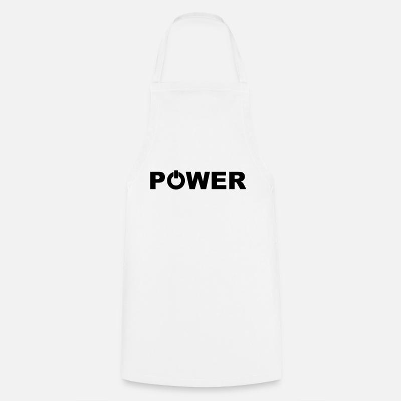 Power Button on - Kochschürze - Weiß