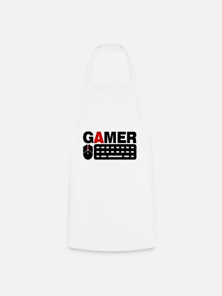 PC Gamer Computer Gaming - Kochschürze - Weiß