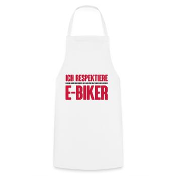 Ich respektiere keine E-Biker - Kochschürze - Weiß - Vorne - AI Model Male 185 dark (185cm)