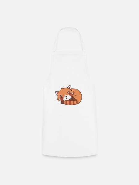Süßes schlafendes rotes Panda-Doodle - Kochschürze - Weiß