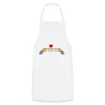 Rainbow pride rainbow heart - Cooking Apron - white - Front - AI Model Male 185 dark (185cm)
