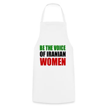 Be the voice of iranian women - Kochschürze - Weiß - Vorne - AI Model Male 185 dark (185cm)