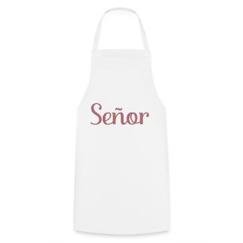 Señor Engagement Groom To Be Wedding Party - Cooking Apron - white - Front - AI Model Male 185 dark (185cm)