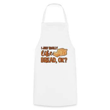 I Just Really Like Bread, Ok 4 - Cooking Apron - white - Front - AI Model Male 185 dark (185cm)