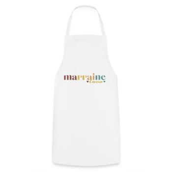 Marraine d' amour cadeau pour marraine - Tablier de cuisine - blanc - Devant - AI Model Male 185 dark (185cm)