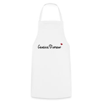 Cousine d'amour - Tablier de cuisine - blanc - Devant - AI Model Male 185 dark (185cm)