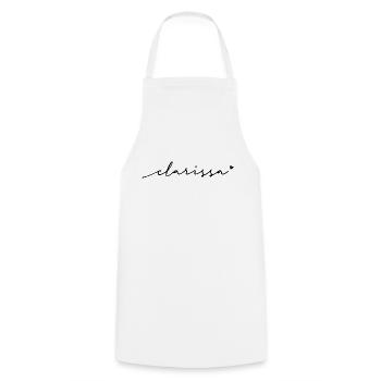 Nom cursif de Clarissa - Tablier de cuisine - blanc - Devant - AI Model Male 185 dark (185cm)