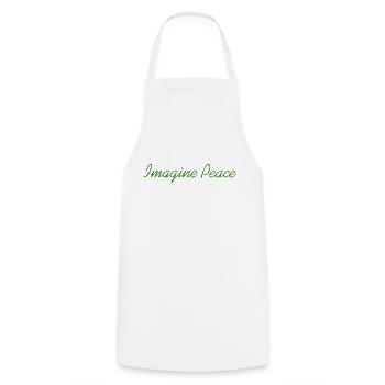 Imagine Peace - Cooking Apron - white - Front - AI Model Male 185 dark (185cm)