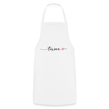 Torina Name Calligraphy Font - Cooking Apron - white - Front - AI Model Male 185 dark (185cm)