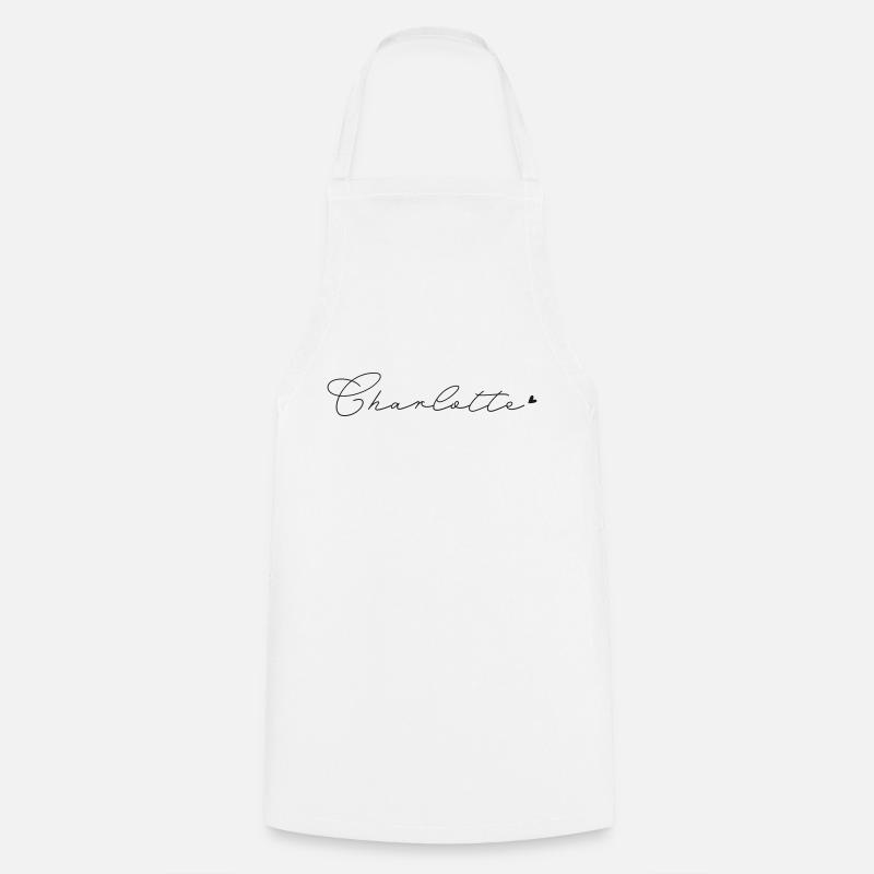 Nom : Charlotte - Tablier de cuisine - blanc