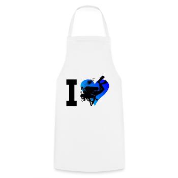 Scuba Diver Diving Diver Ladies Scuba Diver - Cooking Apron - white - Front - AI Model Male 185 dark (185cm)