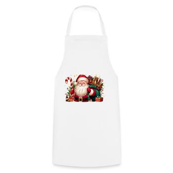 santa fun 9 - Tablier de cuisine - blanc - Devant - AI Model Male 185 dark (185cm)