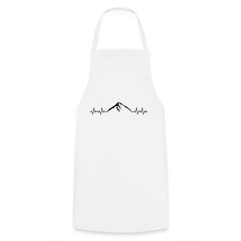 klettern berge EKG - Kochschürze - Weiß - Vorne - AI Model Male 185 dark (185cm)