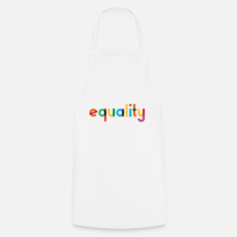 Equality - Rainbow Typography - Cooking Apron - white