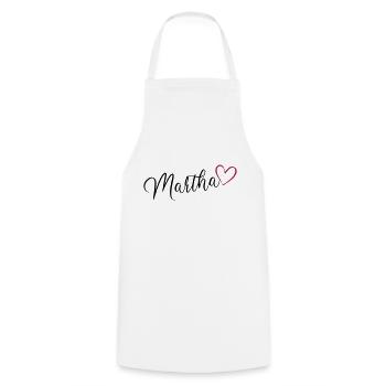 Martha Name Vorname Mädchenname mit Herz - Kochschürze - Weiß - Vorne - AI Model Male 185 dark (185cm)