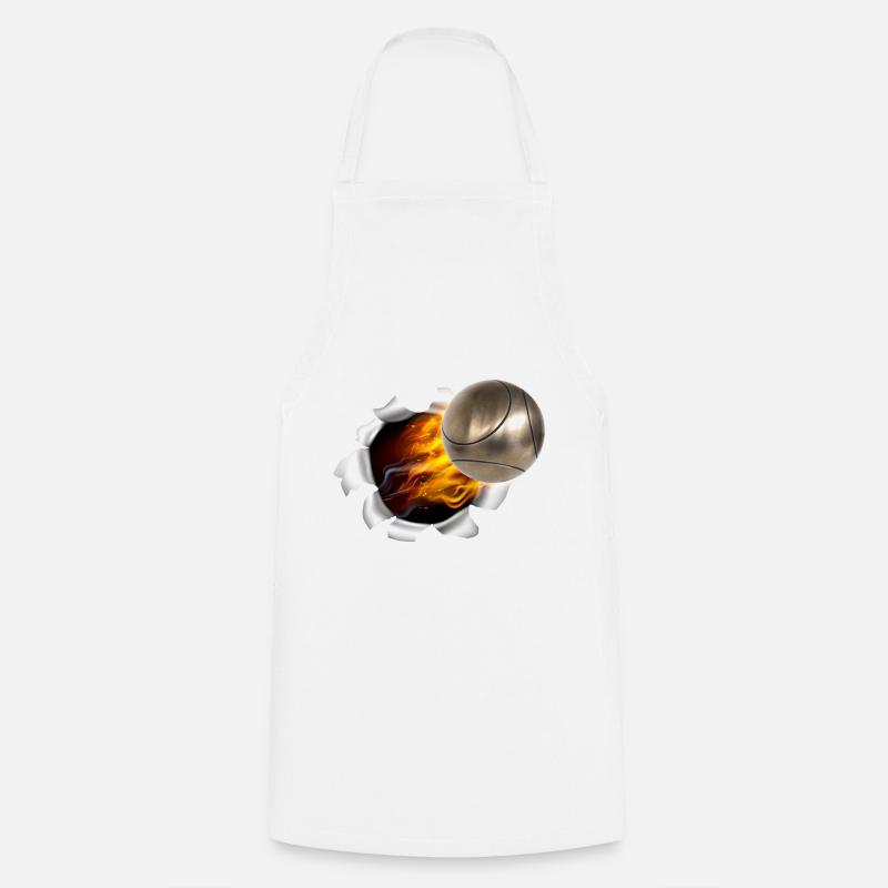 Boule Ball on fire - Cooking Apron - white