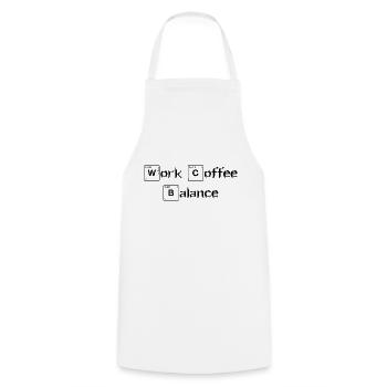 Work Coffee Balance Saying Work Coffee English - Cooking Apron - white - Front - AI Model Male 185 dark (185cm)