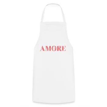 AMORE gift idea quote Italian love - Cooking Apron - white - Front - AI Model Male 185 dark (185cm)