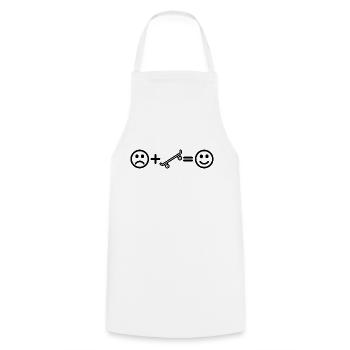 Skateboard Smiley Skater Patinage - Tablier de cuisine - blanc - Devant - AI Model Male 185 dark (185cm)
