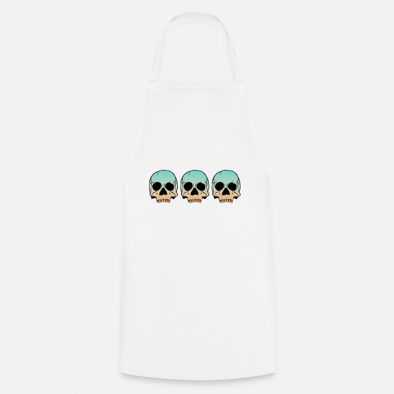 3 Skulls - Kochschürze - Weiß