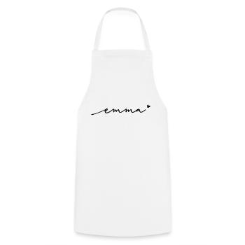 Emma Cursive Name - Cooking Apron - white - Front - AI Model Male 185 dark (185cm)