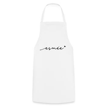 Nom cursif de l’esmée - Tablier de cuisine - blanc - Devant - AI Model Male 185 dark (185cm)