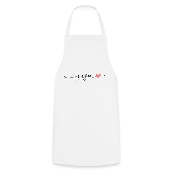Pink Name Calligraphy Font - Cooking Apron - white - Front - AI Model Male 185 dark (185cm)