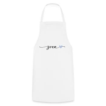 Sven Name Calligraphy Font - Cooking Apron - white - Front - AI Model Male 185 dark (185cm)