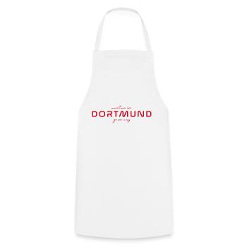 Dortmund T-Shirt – Skyline & Football - Cooking Apron - white - Front - AI Model Male 185 dark (185cm)