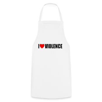 I love violence - Cooking Apron - white - Front - AI Model Male 185 dark (185cm)