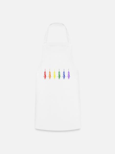 lgbt krankenschwester nursing spritze medizin bunt - Kochschürze - Weiß
