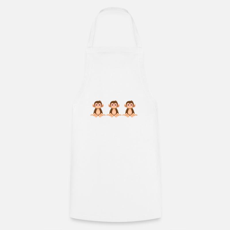singe, bébé singe, sweats à capuche de singe de bébé, mon bébé - Tablier de cuisine - blanc