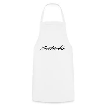 Durabilité durable Cadeau Protection de l’environnement - Tablier de cuisine - blanc - Devant - AI Model Male 185 dark (185cm)