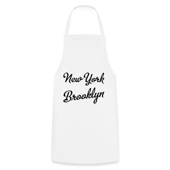New York Brooklyn - Kochschürze - Weiß - Vorne - AI Model Male 185 dark (185cm)