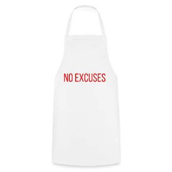 NO EXCUSES - Kochschürze - Weiß - Vorne - AI Model Male 185 dark (185cm)