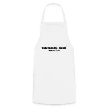 urleiwandes Dirndl mit geilen Tattoos - Kochschürze - Weiß - Vorne - AI Model Male 185 dark (185cm)