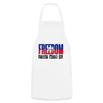 Haiti Haitian Flag Ayiti Haitian I Gift - Cooking Apron - white - Front - AI Model Male 185 dark (185cm)