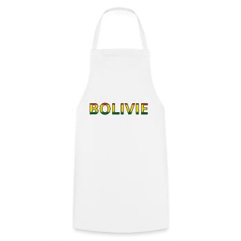 Drapeau Bolivie - Tablier de cuisine - blanc - Devant - AI Model Male 185 dark (185cm)