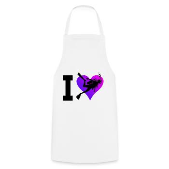 Diver Scuba Diver Scuba Diving - Cooking Apron - white - Front - AI Model Male 185 dark (185cm)