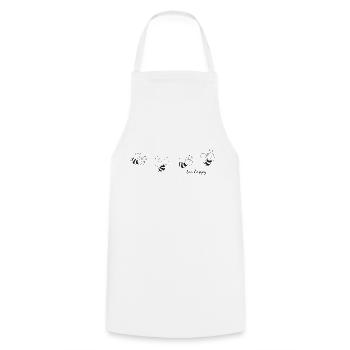 beekeeper "bee happy" bee honey bee - Cooking Apron - white - Front - AI Model Male 185 dark (185cm)