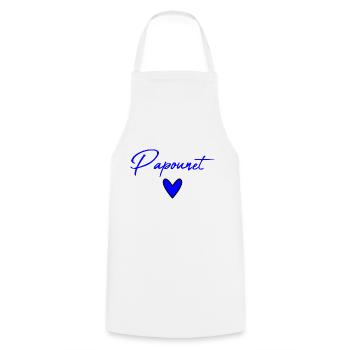 PAPOUNET. DAD. FATHER'S DAY. HAPPY FATHER'S DAY - Cooking Apron - white - Front - AI Model Male 185 dark (185cm)