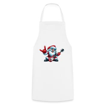 Santa Rock 5 - Cooking Apron - white - Front - AI Model Male 185 dark (185cm)