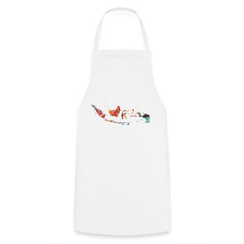 Indonésie - Tablier de cuisine - blanc - Devant - AI Model Male 185 dark (185cm)