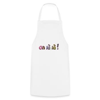 Oh dear! - Cooking Apron - white - Front - AI Model Male 185 dark (185cm)