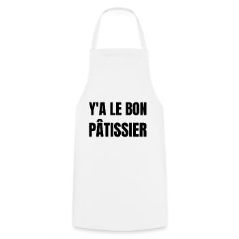 y a le bon pâtissier - Tablier de cuisine - blanc - Devant - AI Model Male 185 dark (185cm)