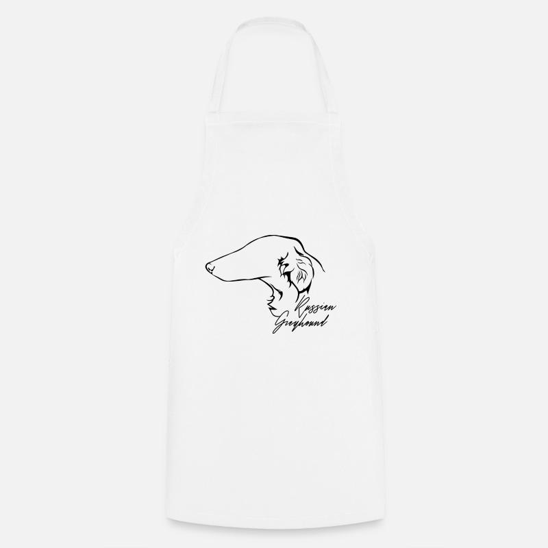 RUSSIAN GREYHOUND Profil Chiens Wilsigns - Tablier de cuisine - blanc