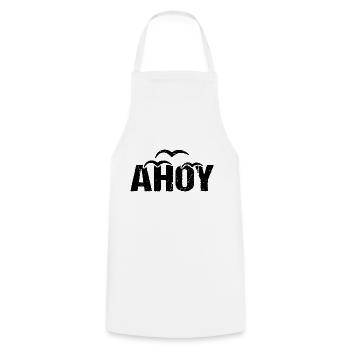 Ahoy See Gruß Küste - Kochschürze - Weiß - Vorne - AI Model Male 185 dark (185cm)